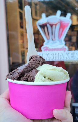 Chocolate and Pistachio in a cup