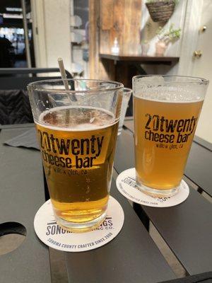 Back Porch Pilsner and Almanac hazy IPA