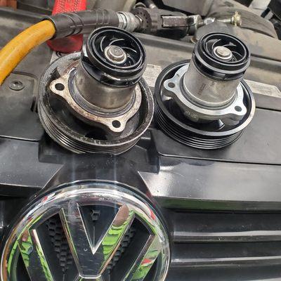 Leaking water pump caused engine to over heat. Volkswagen Jetta