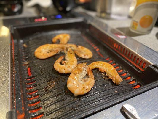 Shrimp cooking!