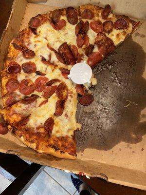 Extra cheese and pepperoni