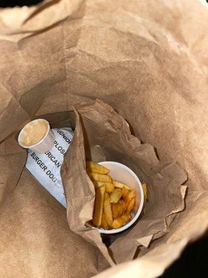 Burger and fries