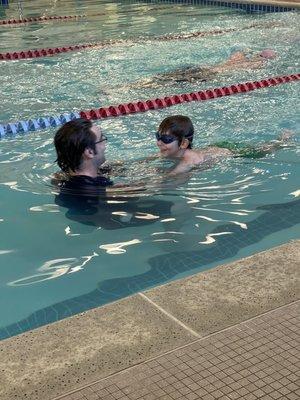 My son really enjoys his swimming lessons with Alan R.