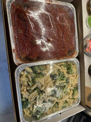 Cavatelli with broccoli and meatballs