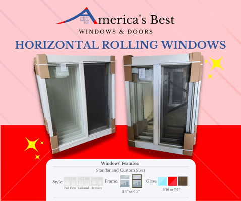 Impact Resistant Horizontal Rolling Windows In Stock