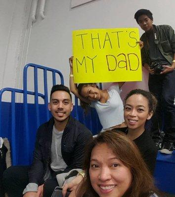 My family cheering me on...