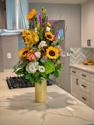 Beautiful Condolences Flower Arrangement.