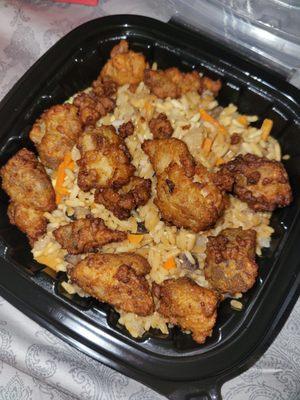 Fried vegetable rice with chicken (combo)