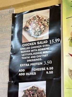 chicken salad menu