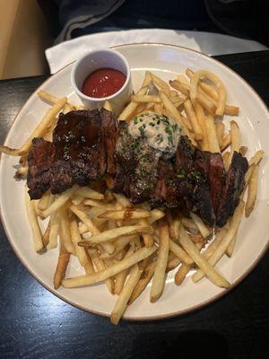 Steak Frites - Bassian Farms Skirt Steak, Shoestrings, Pt. Reyes Blue Cheese Butter