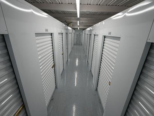 Hallway with a variety of self storage sizes available to rent