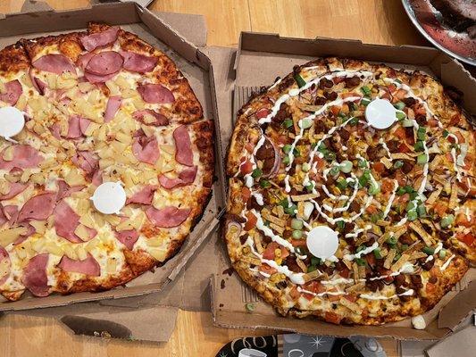 Street taco & Hawaii pizzas