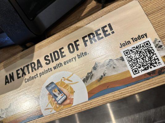 Free fries with app. Makes you wait a minute after placing an order, before the free fry email comes in.