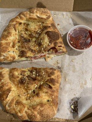 Flat Meat Calzone more dough than stuffing