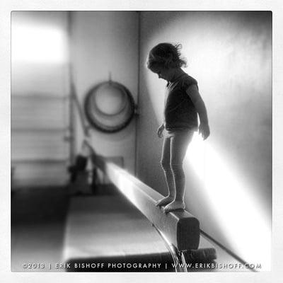 Noemi contemplates her next move in the Bounce Gymnastics "circus room." (Tootsie Roller class) #eugene #oregon