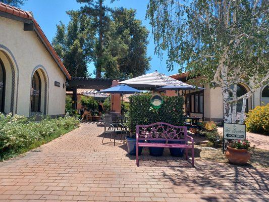 Outside garden patio.