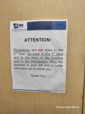 Procedures not done on 2 floor