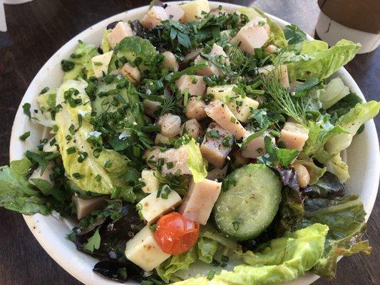 Chopped salad with turkey