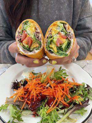 Awesome Angus Wrap with side salad