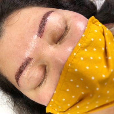 Microblading technique on this beautiful client!