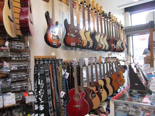 Fender, Squier  & Ibanez Basses & Fender, Ibanez & Takamine Small Body Acoustic Guitars, Cordoba Kids sized guitars Cambridge MA