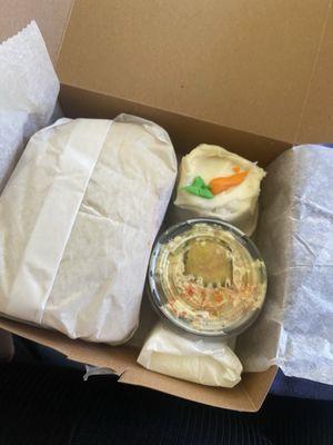 Egg Salad Sandwich Box Lunch Yukon Gold Potato Salad Carrot Cake