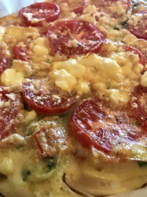 Tomato, feta and spinach frittata. Perfect anytime of the day!