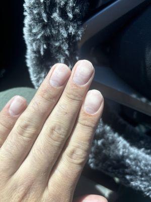 These are the rough nails they left without polishing