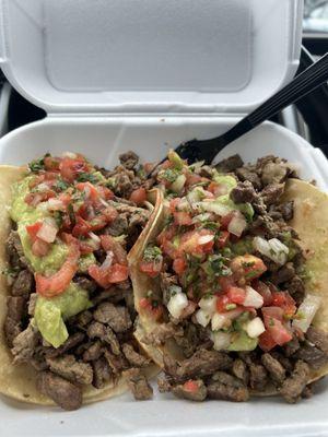 Two Carne Asada Tacos