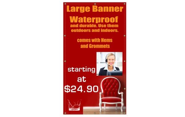 Outdoor Banners can be used for billboards, building wraps, banners, trade show signage and more. Waterproof and durable.