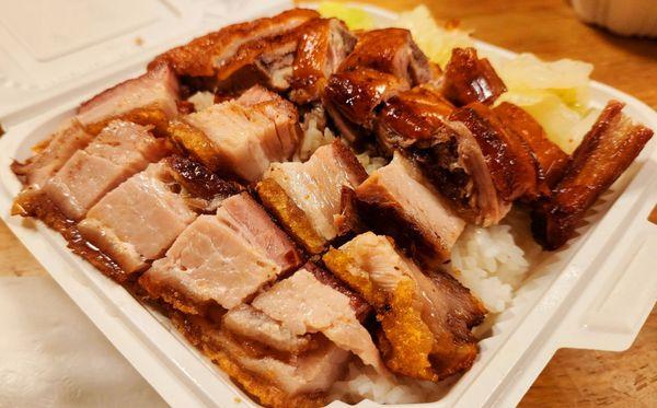 Roast pork and Roast duck over rice