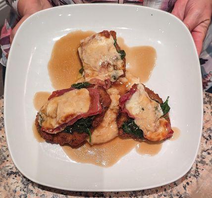 Veal "Our Way"   Similar to a Saltimbocca.  Fantastic !