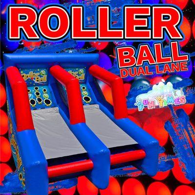 Looking for Interactive Game Rentals in Clermont? Here's our dual lane roller ball inflatable!