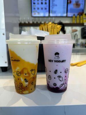 Mango Yogurt and Dragonfruit Yogurt