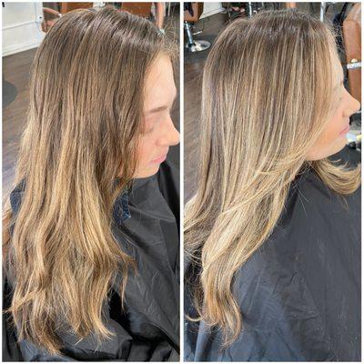 Before and after Balayage