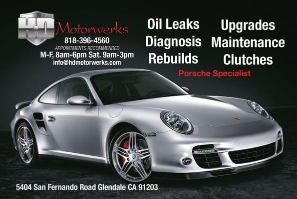 HD Motorwerks Independent Porsche Service.