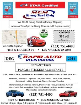 GET YOUR $10 DISCOUNT WHEN CAR PASSES SMOG CHECK