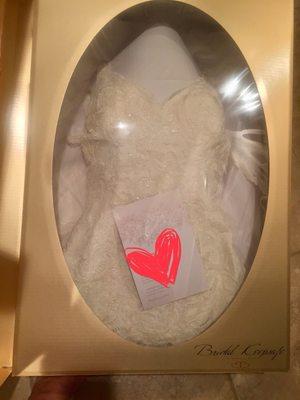 Love is in the air at Lewis Cleaners. Wedding dress preservation