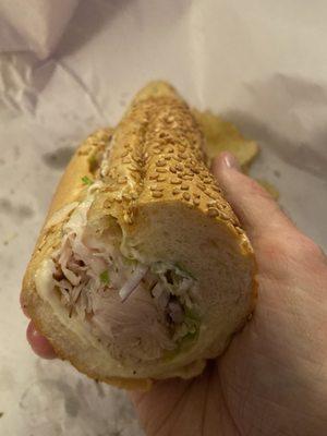 Turkey with cheese hoagie.