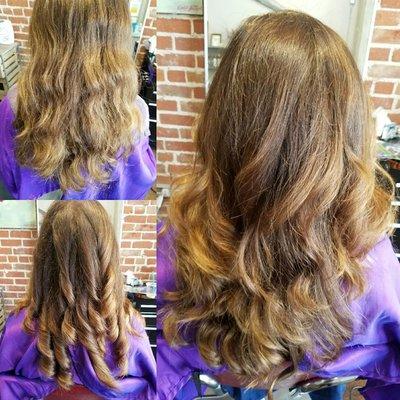 Long layers and soft balayage.