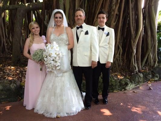 Bridesmaid dress from Pats Bridal. Bill Levkoff in petal pink.