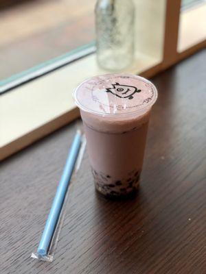 Taro coconut oolong boba and coffee jelly tea