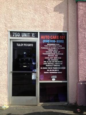 Auto 101. This is the front of the shop