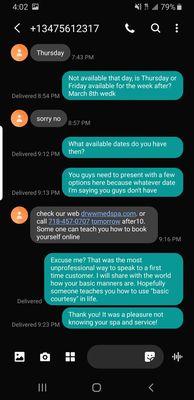 Pathetic customer service.