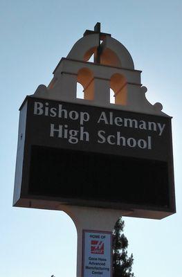 This sign sort of refers to nearby San Fernando Mission, to which the school moved closer after being rebuilt. (no review)