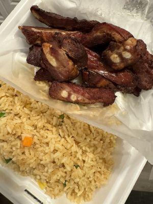 Rib tips and fried rice combo $12.99 (Nov 2024)