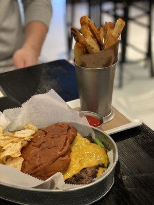 Smash burger with Duck Fat French Fries