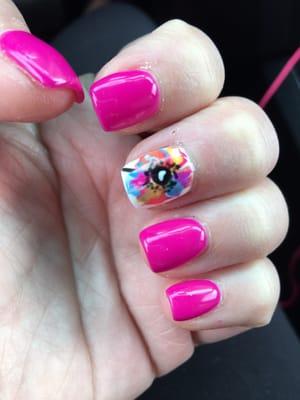 Talented owner drew the flower free hand! Love the colors!