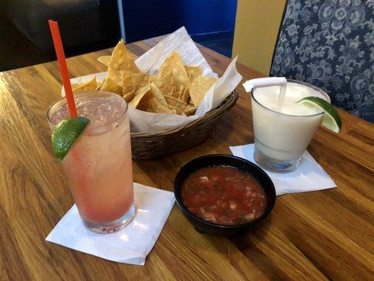 Skinny Strawberry cocktail and beach margarita