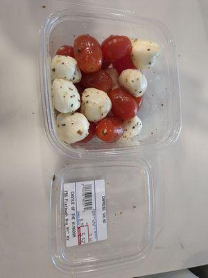 Caprese salad (half eaten)